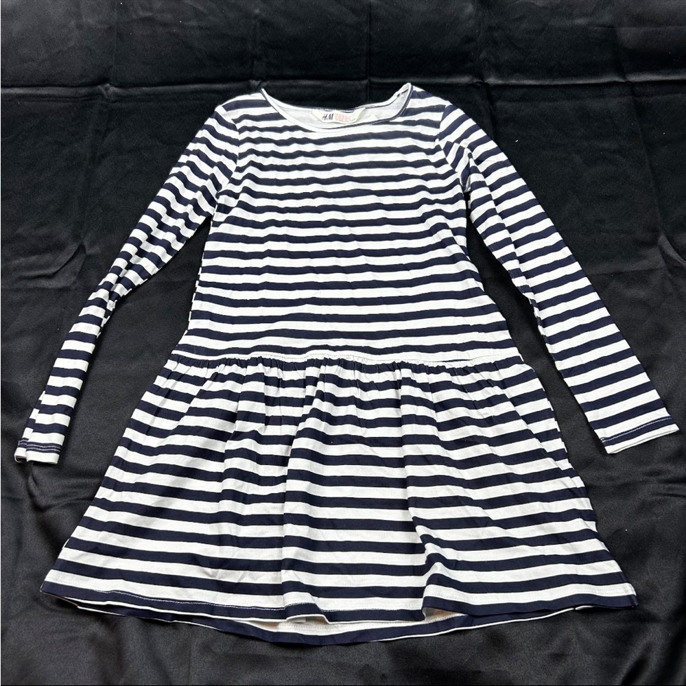 H&M Navy‎ and White Striped Kids Casual Dress